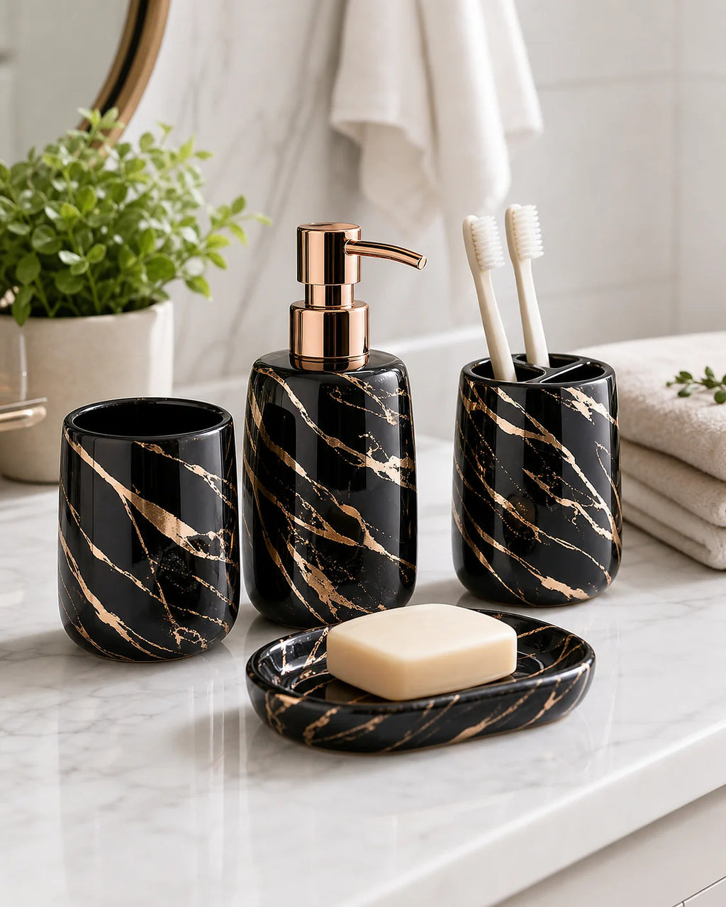 Cozy Haven Marble Bathroom Accessories Set lifestyle image 6