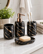 Cozy Haven Marble Bathroom Accessories Set styled bathroom view 6