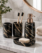 Cozy Haven Marble Bathroom Accessories Set styled bathroom view 7