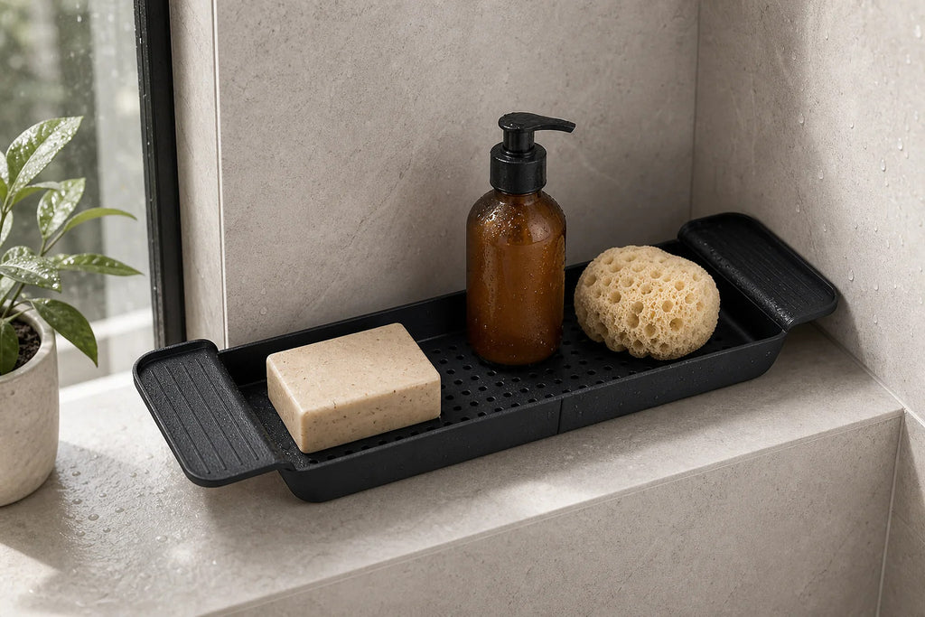 Cozy Haven Black or White Bathtub Bridge Tray lifestyle image 1