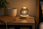 Cozy Haven mini crystal ball night light styled on a desk or shelf
