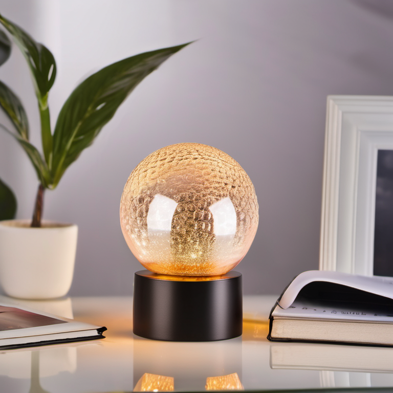 Cozy Haven lifestyle image for Cozy Haven Crystal Ball Table Lamp - LED Color Changing Sphere Night Light with Remote Control 6 Inch - Bedroom & Home