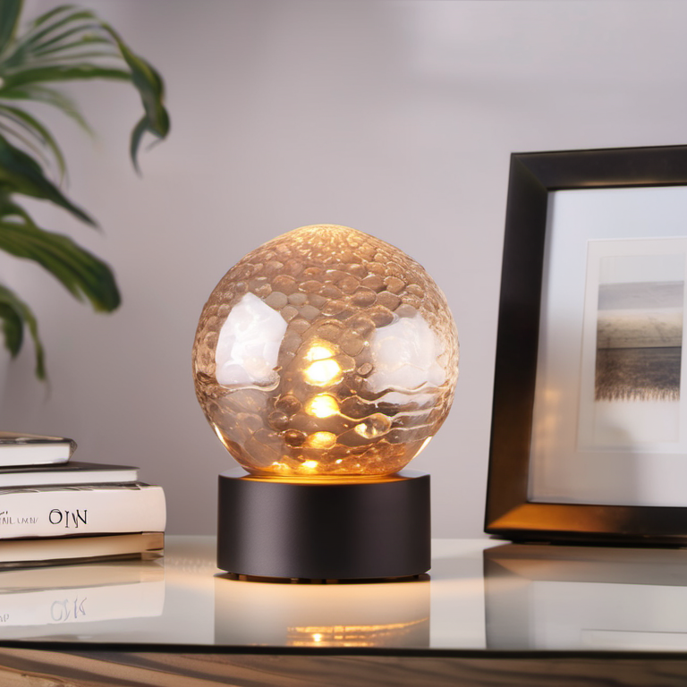 Cozy Haven lifestyle image for Cozy Haven Crystal Ball Table Lamp - LED Color Changing Sphere Night Light with Remote Control 6 Inch - Bedroom & Home