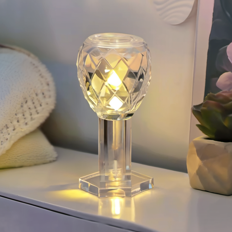 Cozy Haven reviewed lifestyle image for Cozy Haven Crystal Ball Table Lamp - LED Color Changing Sphere Night Light with Remote Control 6 Inch - Bedroom & Home (Style  D)