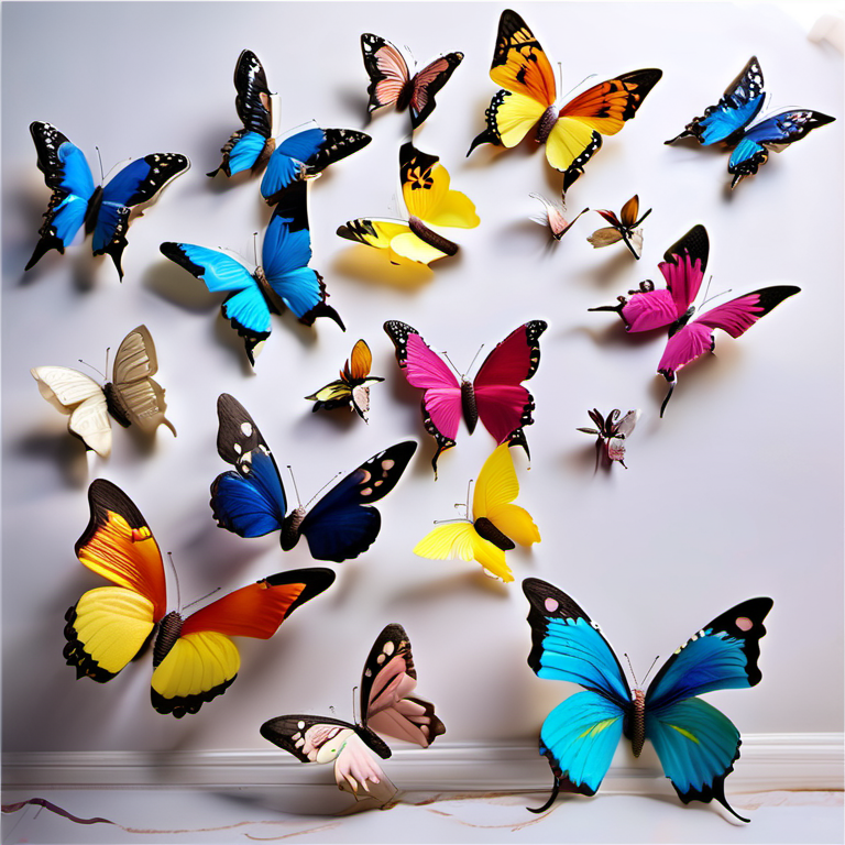 Cozy Haven lifestyle image for Cozy Haven 3D Butterfly Wall Stickers Set - 60 Pack Colorful Removable Nursery Art Decals