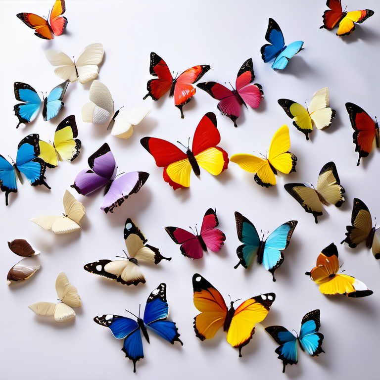 Cozy Haven lifestyle image for Cozy Haven 3D Butterfly Wall Stickers Set - 60 Pack Colorful Removable Nursery Art Decals