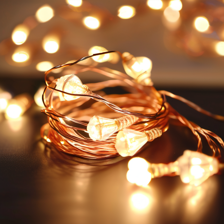 Cozy Haven lifestyle image for Cozy Haven Copper Wire Fairy String Lights - 33 Foot 100 LED Battery Operated Warm White - Bedroom