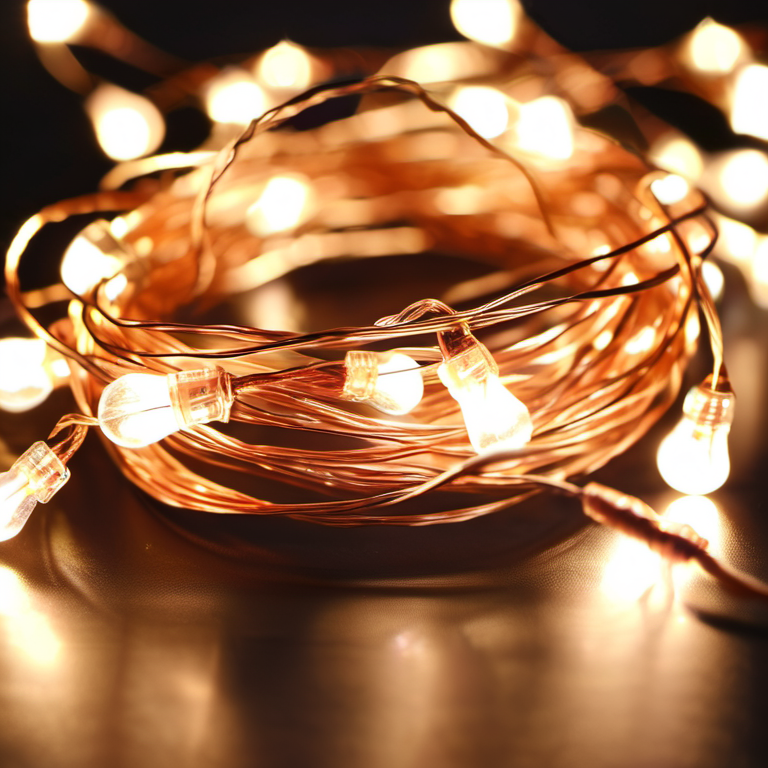 Cozy Haven lifestyle image for Cozy Haven Copper Wire Fairy String Lights - 33 Foot 100 LED Battery Operated Warm White - Bedroom