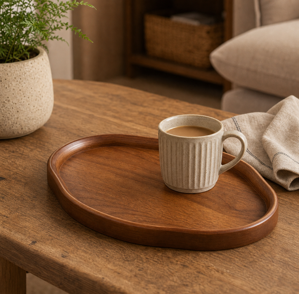Cozy Haven Organic Wooden Serving Tray - product view 1