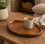 Small natural wood serving tray product view