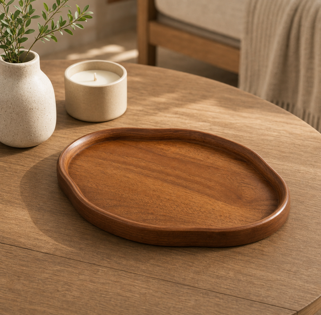 Cozy Haven Organic Wooden Serving Tray - product view 2