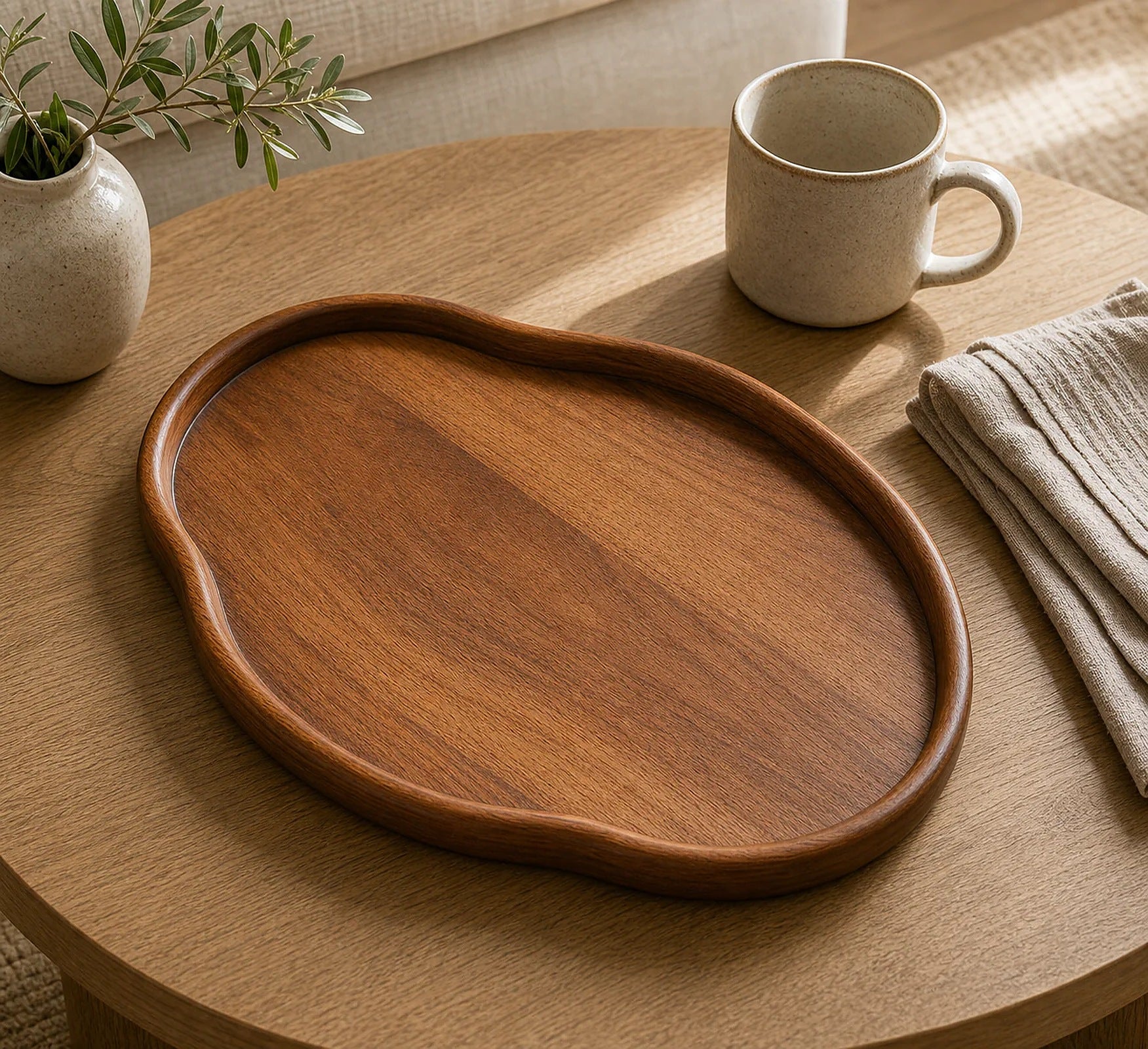 Cozy Haven Organic Wooden Serving Tray lifestyle image 4