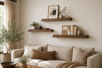 Cozy Haven Floating Wall Shelves Set styled lighting view 6