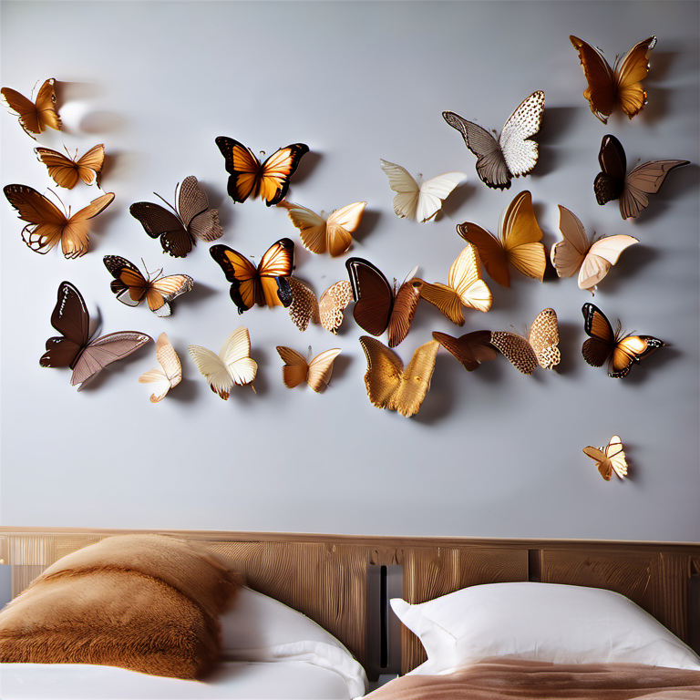 Cozy Haven 3D Butterfly Wall Decal Set - 48 Pack Removable Paper Art Stickers - lifestyle image 1