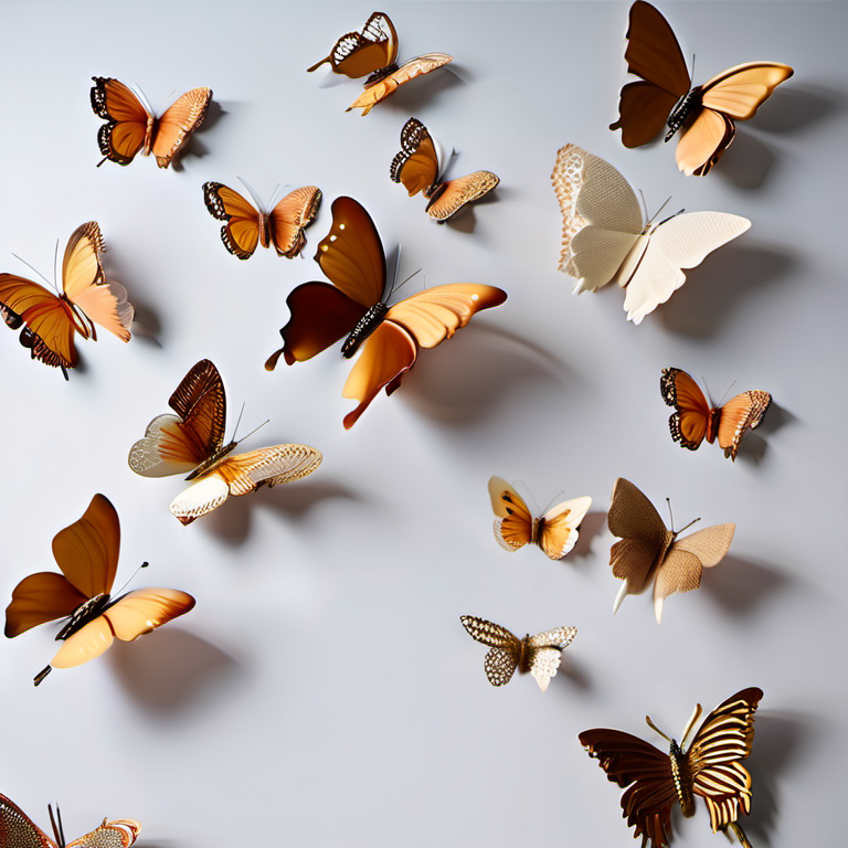 Cozy Haven lifestyle image for Cozy Haven 3D Butterfly Wall Decal Set - 48 Pack Removable Paper Art Stickers with Magnetic Wings - Bedroom