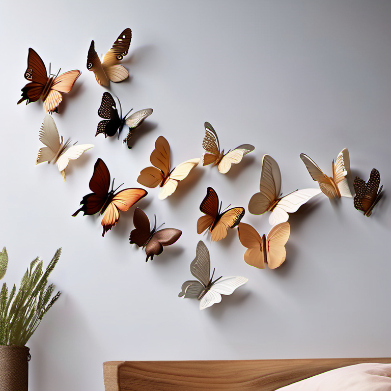 Cozy Haven 3D Butterfly Wall Decal Set - 48 Pack Removable Paper Art Stickers - lifestyle image 3