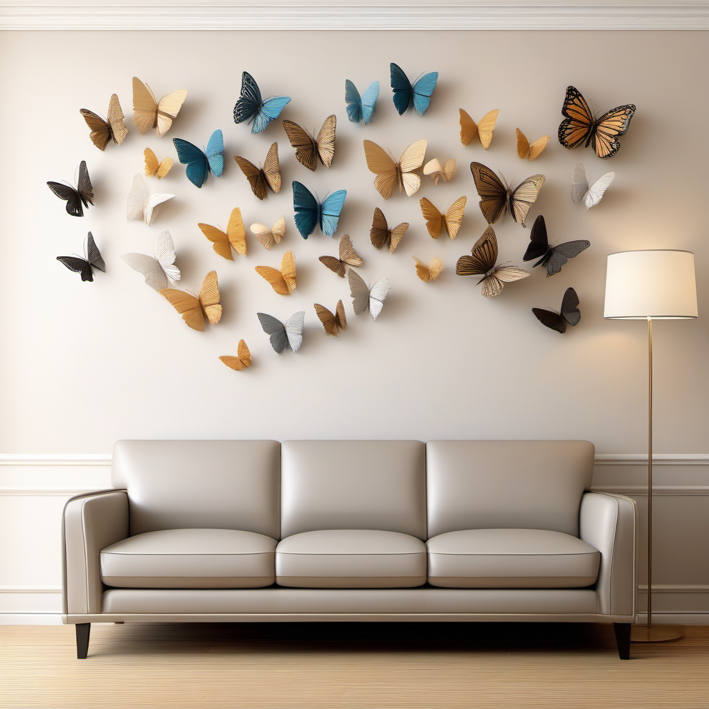 Cozy Haven 3D Butterfly Wall Decal Set - 48 Pack Removable Paper Art Stickers - lifestyle image 5