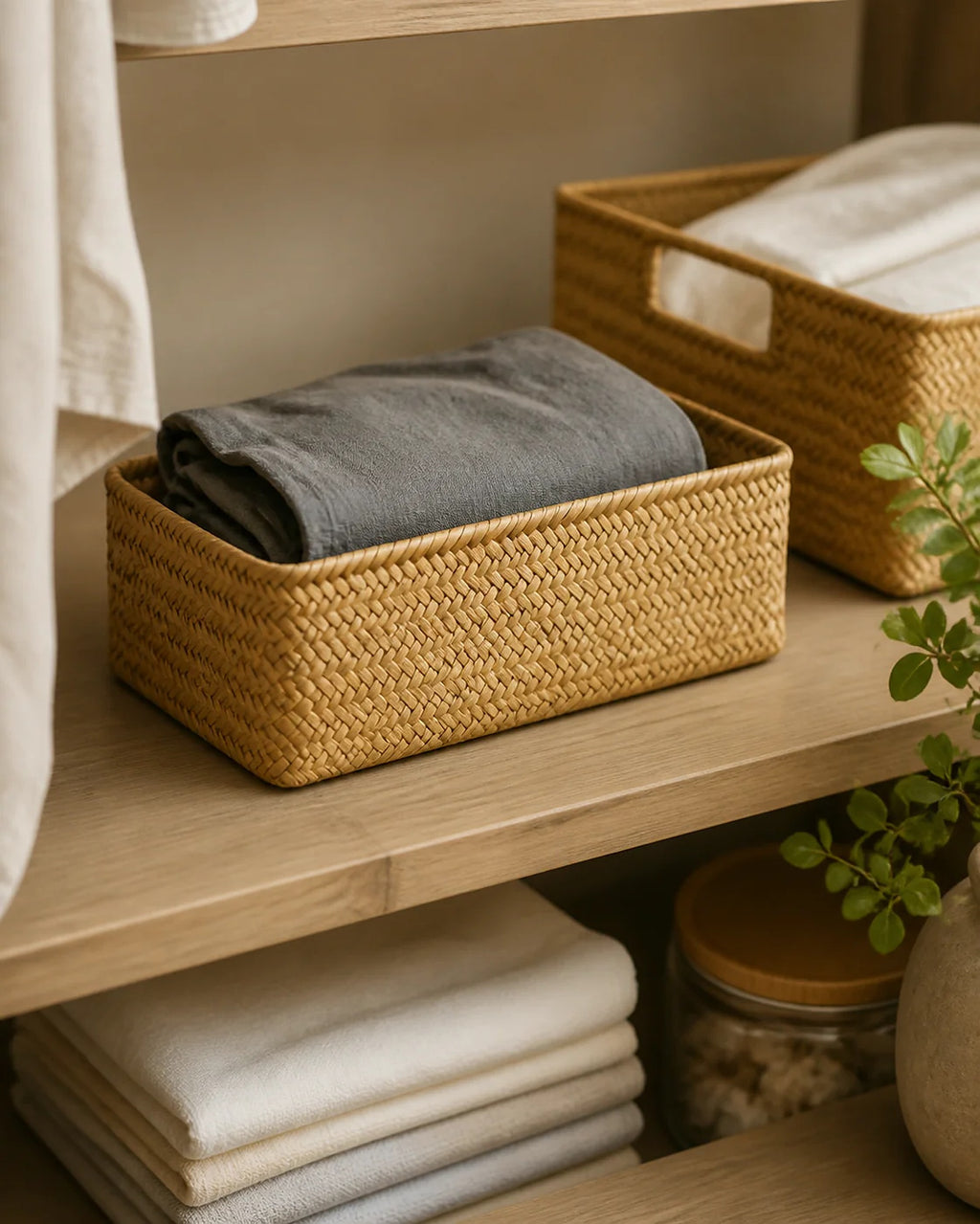 Cozy Haven Woven Seagrass Storage Basket - Extra Small