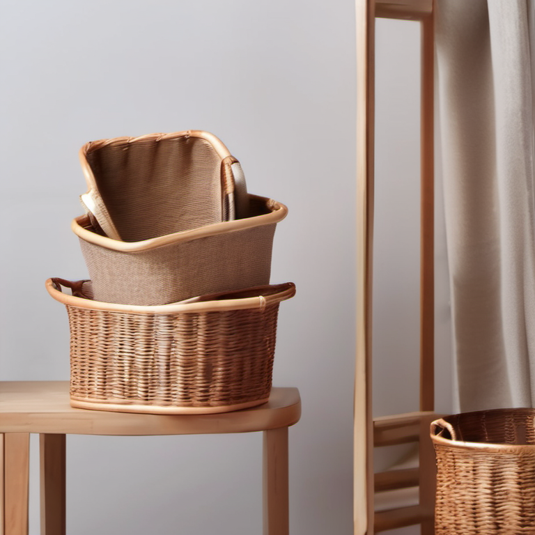 Cozy Haven lifestyle image for Cozy Haven Rattan Storage Basket Set - 3 Pack Woven Seagrass Organizer Bins with Handles - Living Room