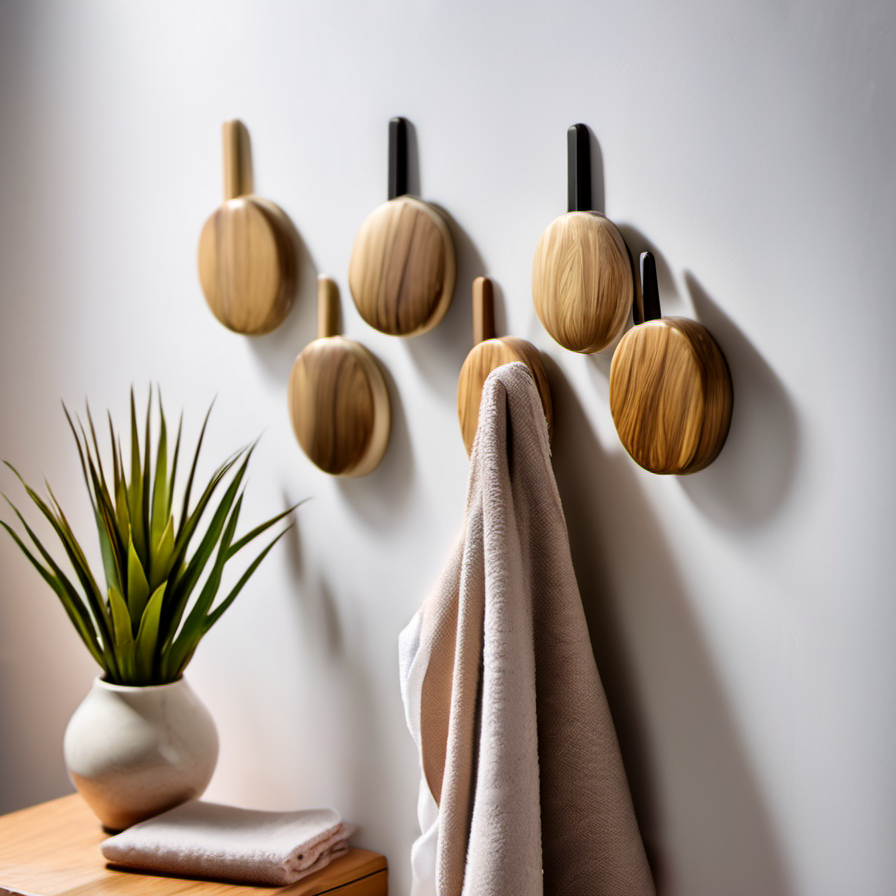 Cozy Haven lifestyle image for Cozy Haven Adhesive Wall Hooks Set - 16 Pack Strong Command Style Removable Hangers - Bathroom - 10047051432222 spa corner