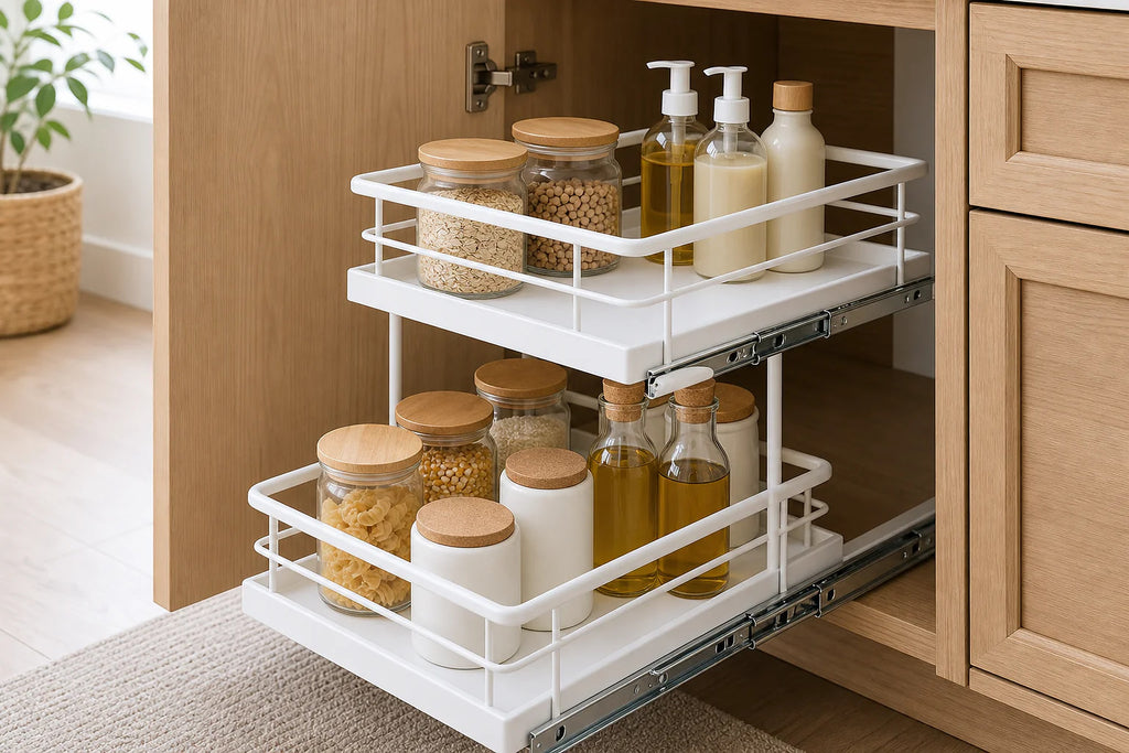 Cozy Haven Pull-Out 2-Tier Under-Sink Organizer lifestyle image 2 for White