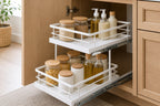 Cozy Haven Pull-Out 2-Tier Under-Sink Organizer styled kitchen view 2 for White