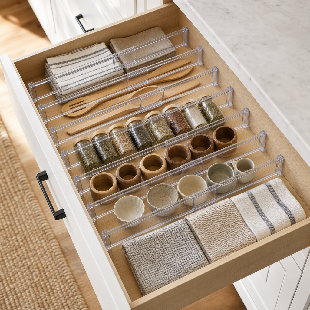 Cozy Haven Clear Expandable Drawer Divider Set - clear expandable drawer divider 6-piece set