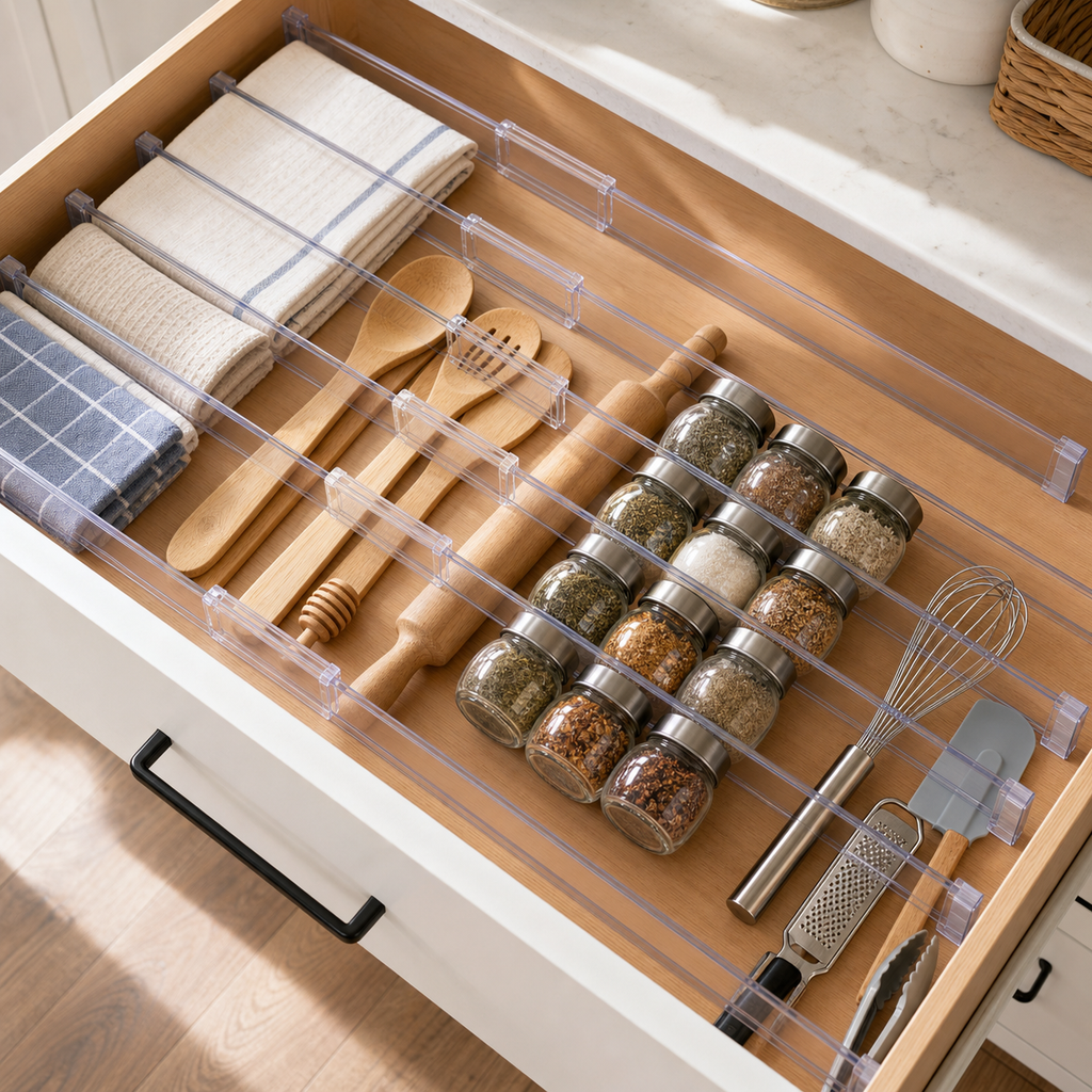 Cozy Haven Clear Expandable Drawer Divider Set - clear expandable drawer divider 8-piece set