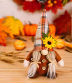 Cozy Haven Thanksgiving Gnome Figurine Collection styled home view 4 for Plaid Hat Braids
