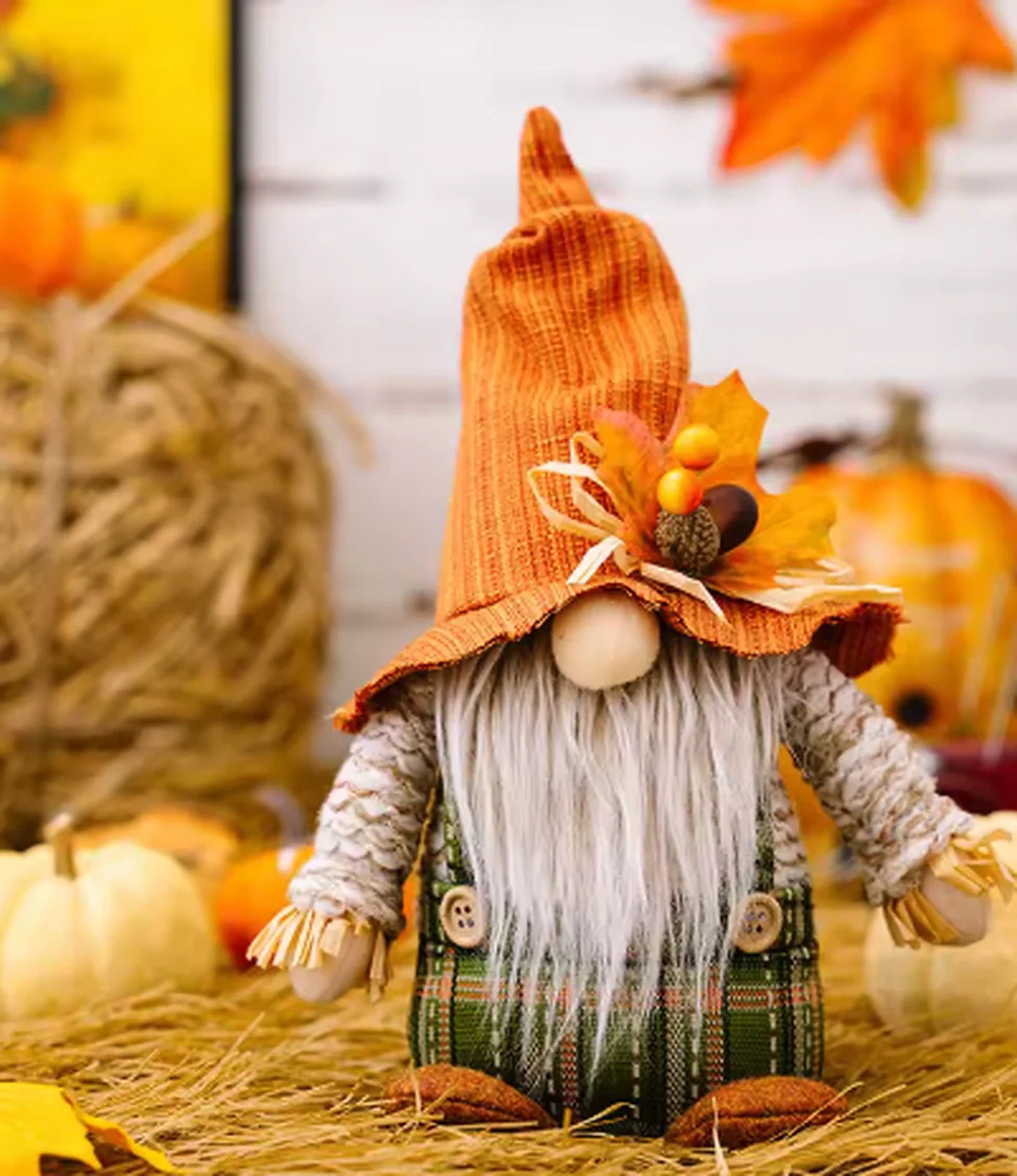 Cozy Haven Thanksgiving Gnome Figurine Collection lifestyle image 6 for Orange Hat Beard