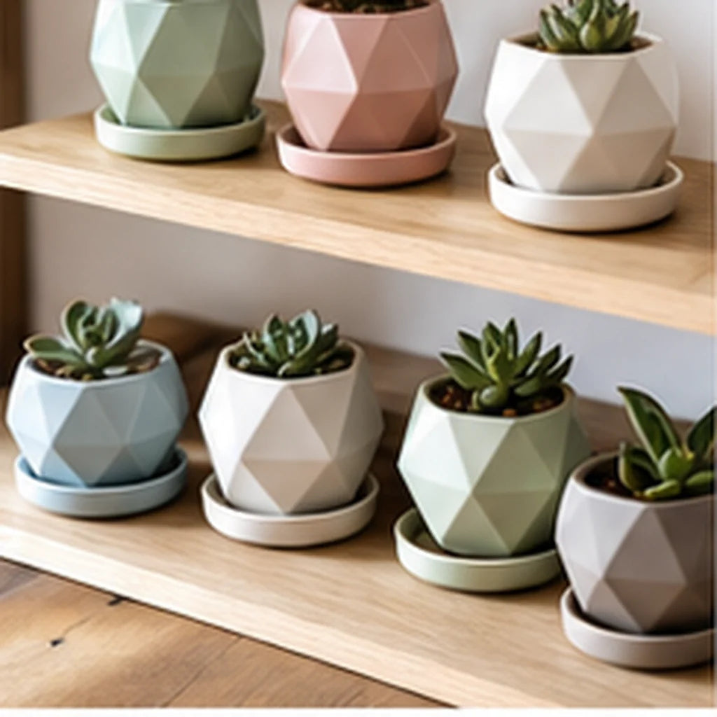 Cozy Haven Ceramic Succulent Planters Set lifestyle image 3