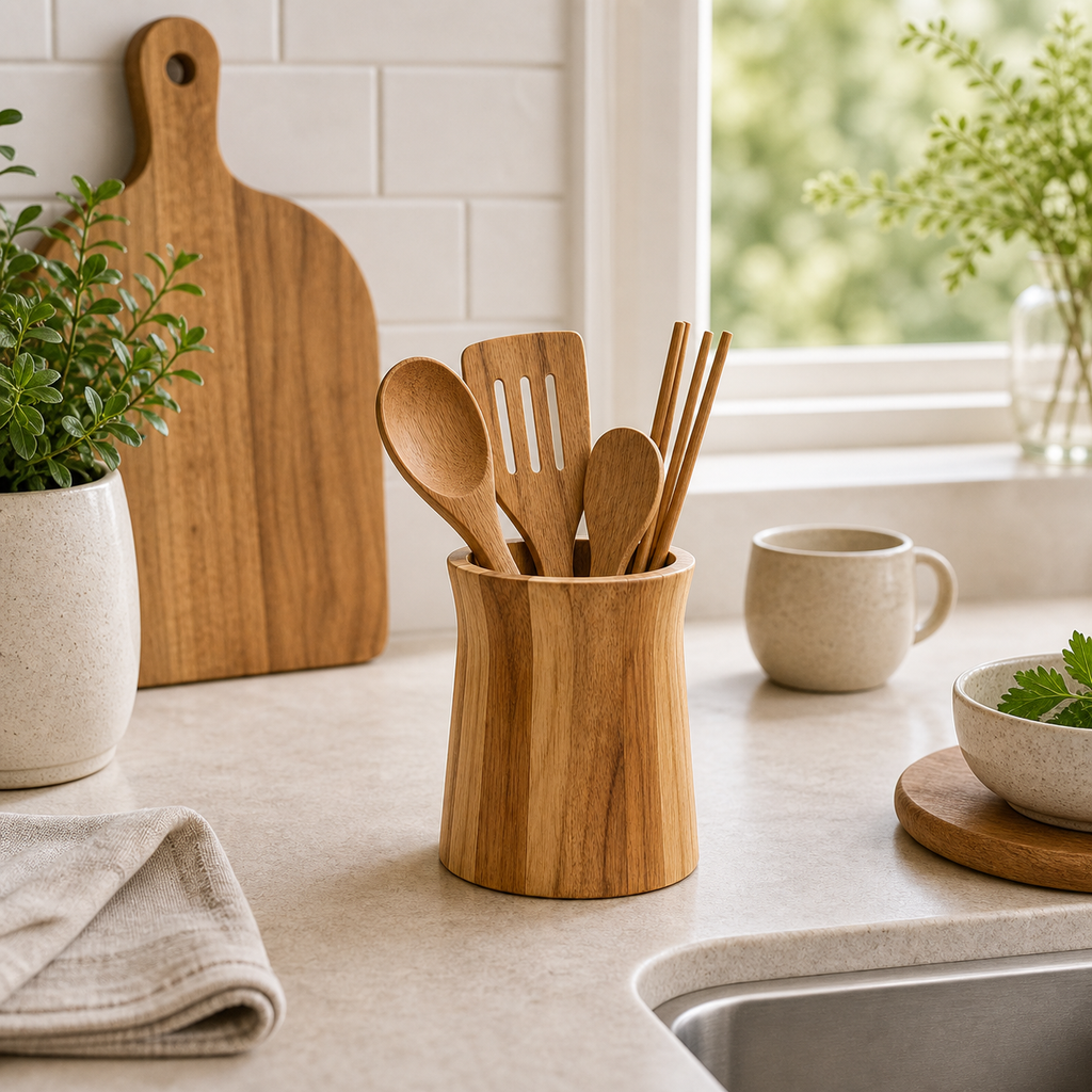 Cozy Haven 360° Rotating Acacia Wood Utensil Holder - product view 6