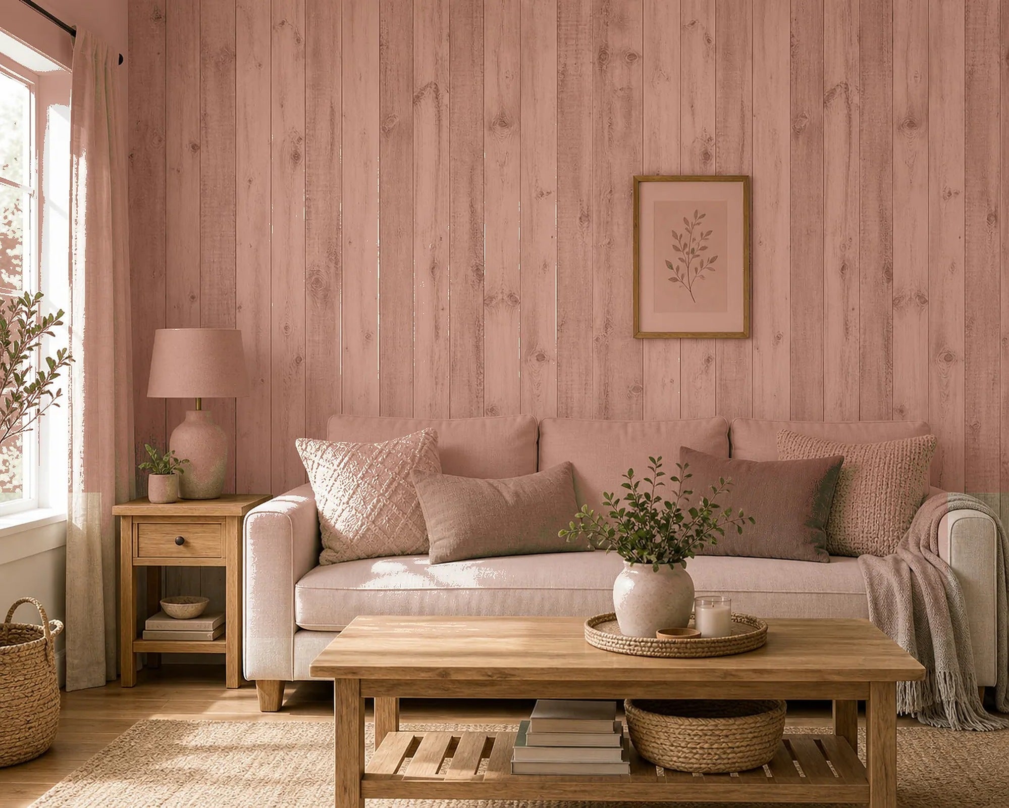 Cozy Haven Peel and Stick Wood Plank Wall Decal Roll - Reddish Brown Wood Grain / 1 m x 45 cm Sample, Reddish Brown Wood Grain / 2 m x 45 cm, +3 more
