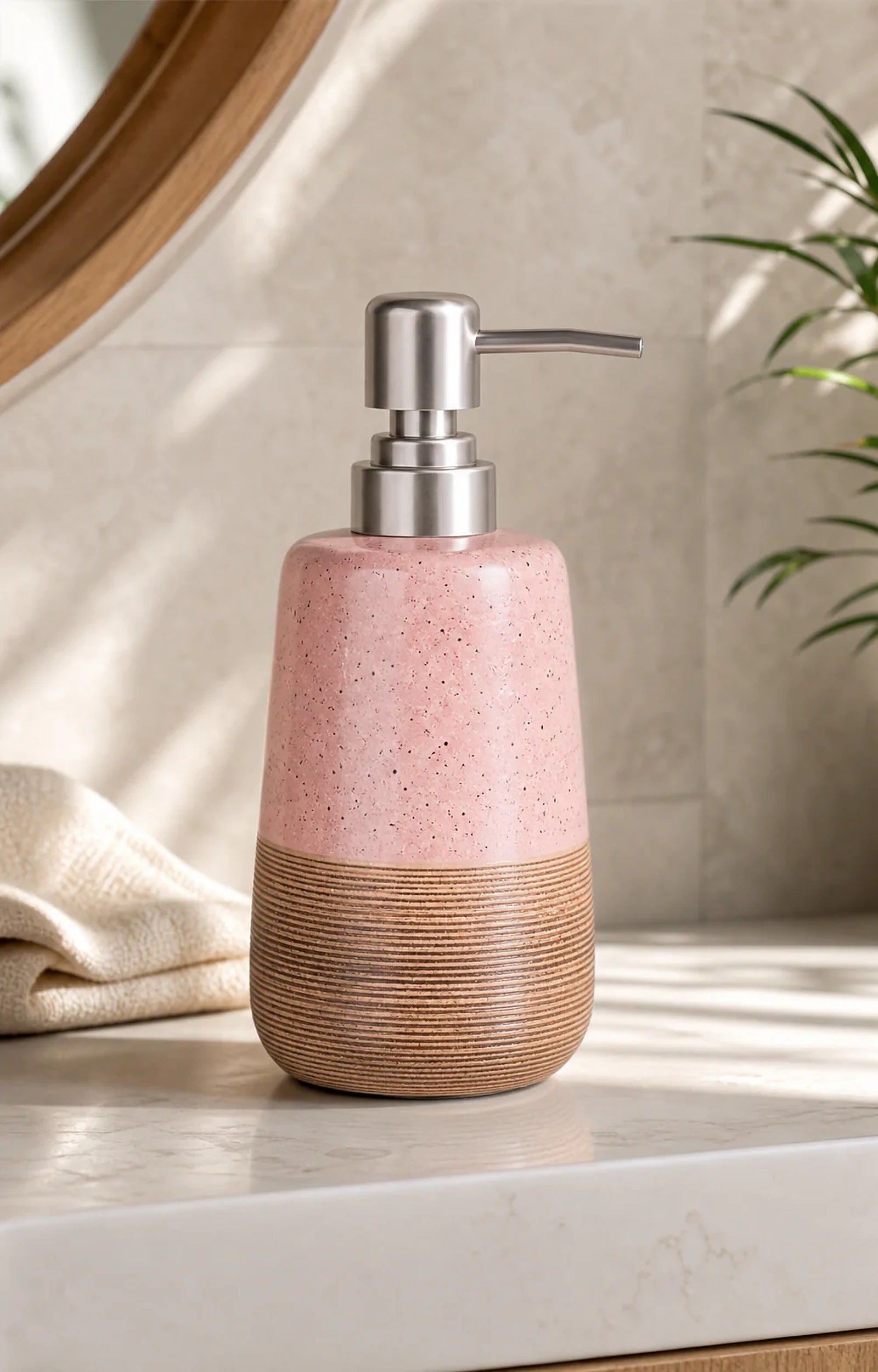 Cozy Haven Pink Ceramic Bathroom Accessories Set lifestyle image 3