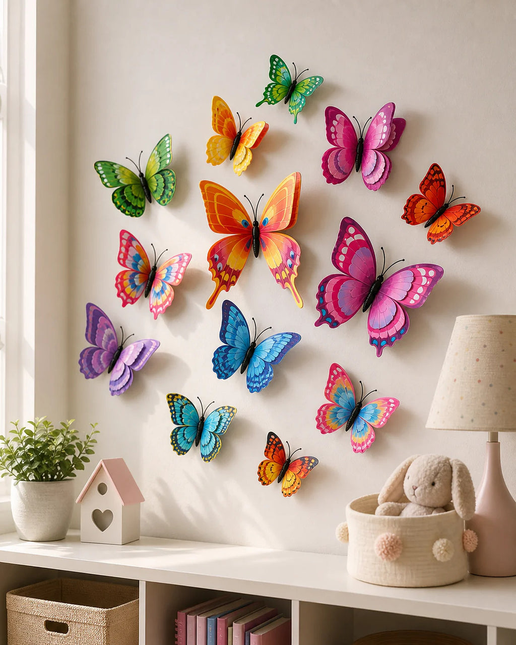 Cozy Haven 12-Piece 3D Butterfly Wall Decor Set - Multicolored