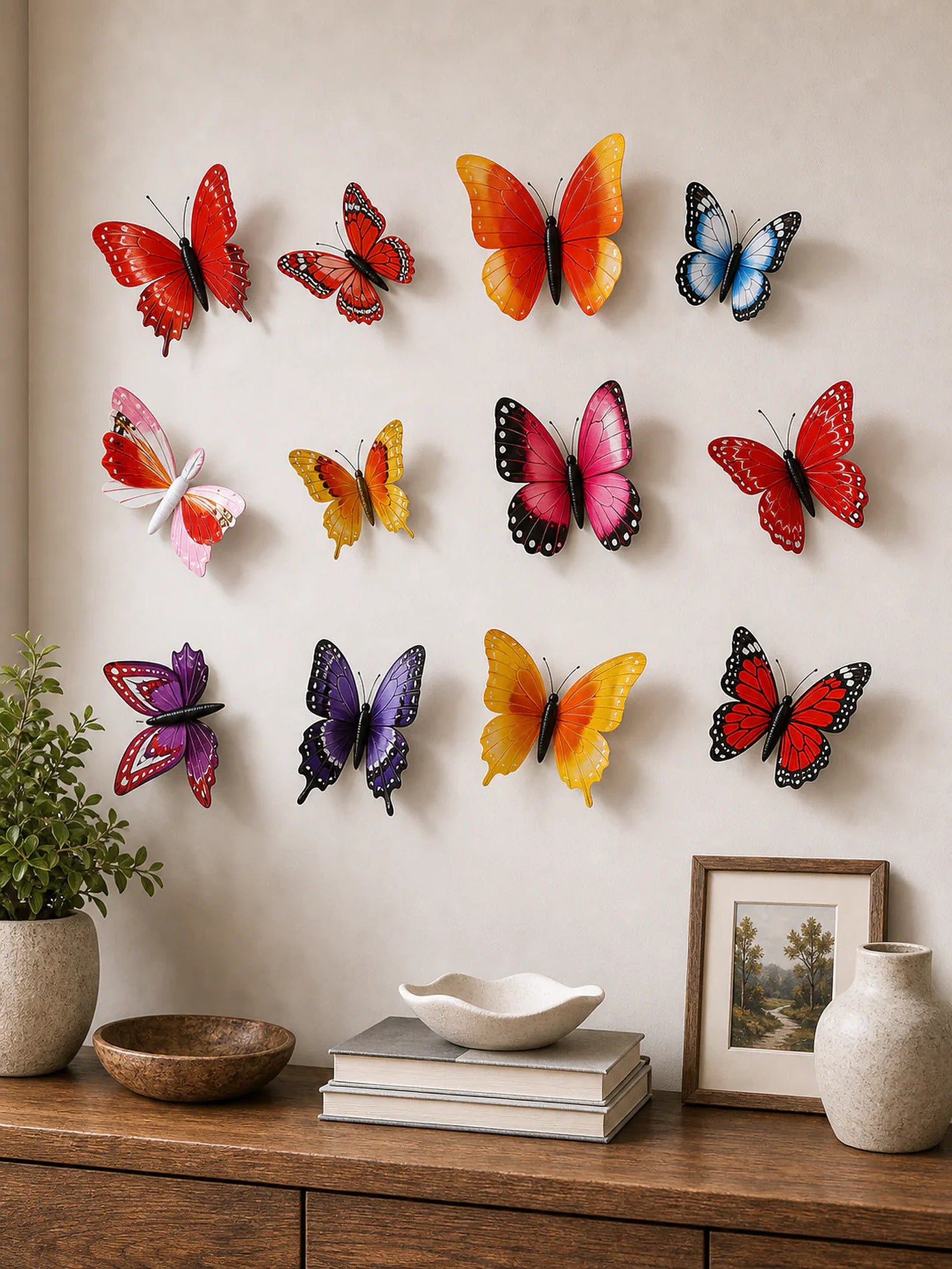 Cozy Haven 12-Piece 3D Butterfly Wall Decor Set - wall accent layout view