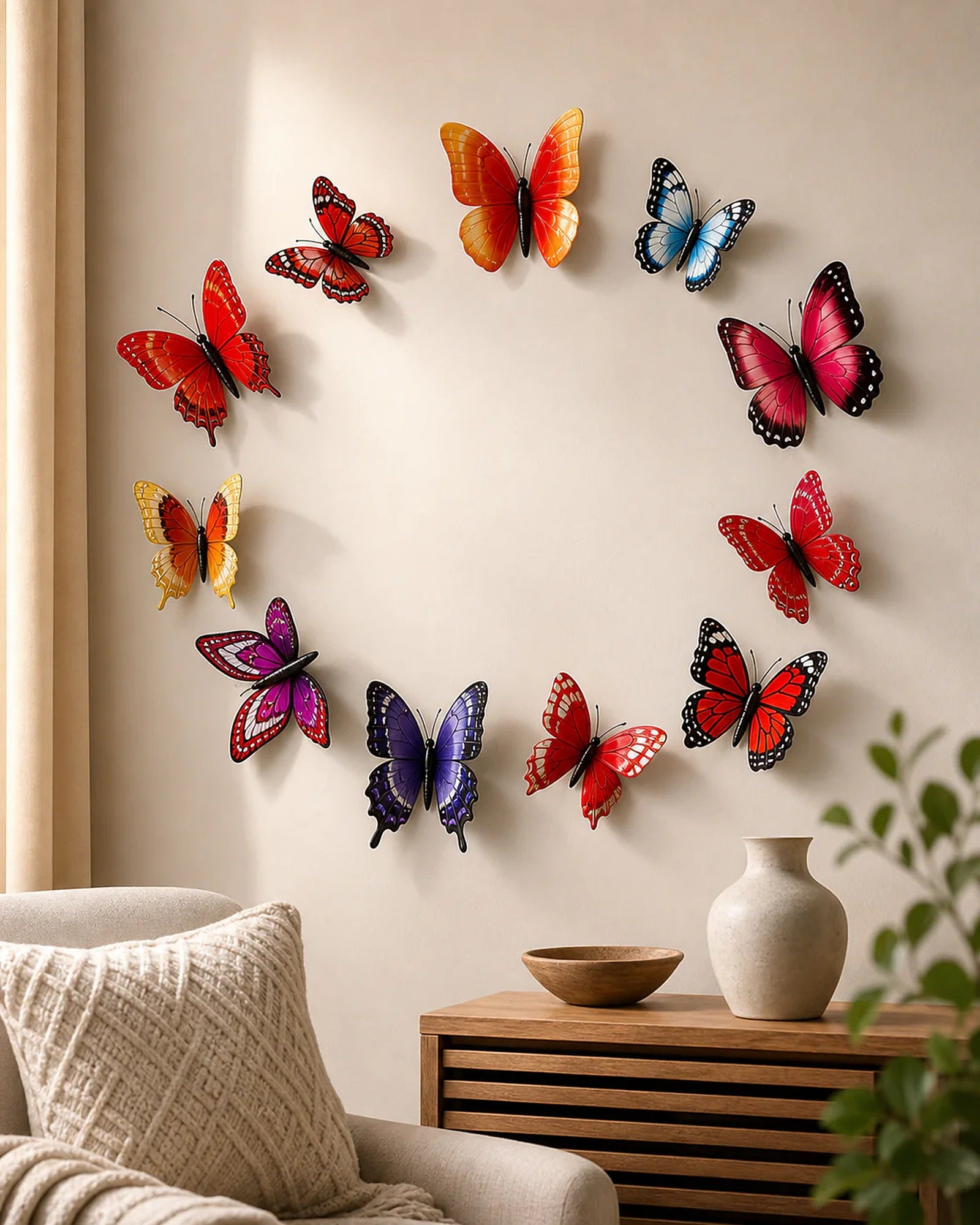 Cozy Haven 12-Piece 3D Butterfly Wall Decor Set - room styling view
