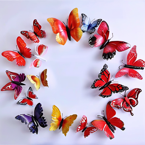 Cozy Haven 3D Butterfly Wall Decor Set - 12 Piece Party and Wedding Decoration - lifestyle image 1