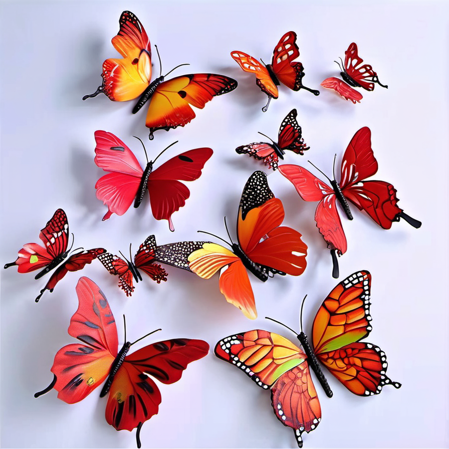 Cozy Haven lifestyle image for Cozy Haven 3D Butterfly Wall Decor Set - 12 Piece Party and Wedding Decoration
