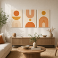 Cozy Haven Bauhaus Abstract Canvas Print Set - Warm Bauhaus Set / 21 x 30 cm Unframed, Warm Bauhaus Set / 30 x 40 cm Unframed, +3 more