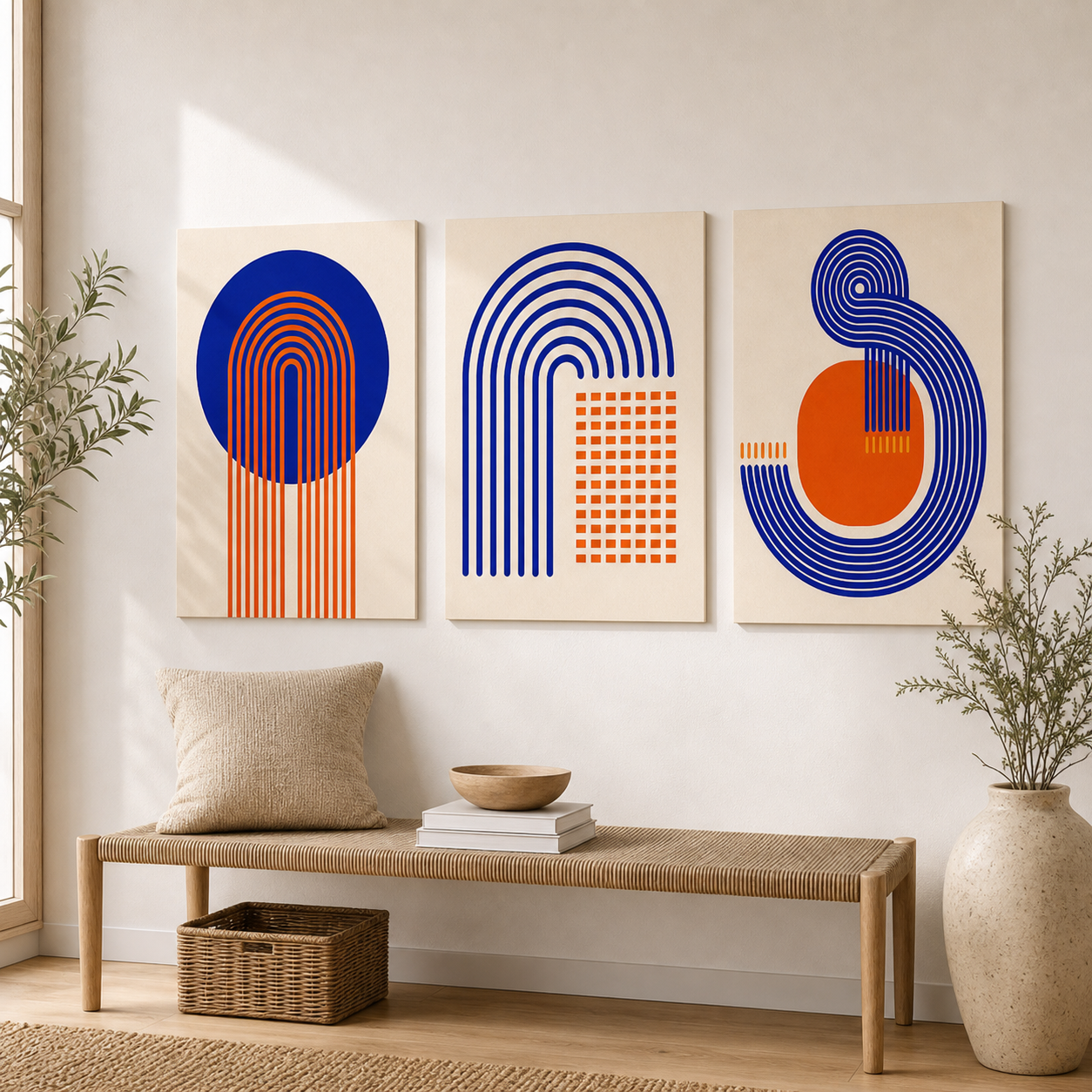 Cozy Haven Bauhaus Abstract Canvas Print Set lifestyle image 7