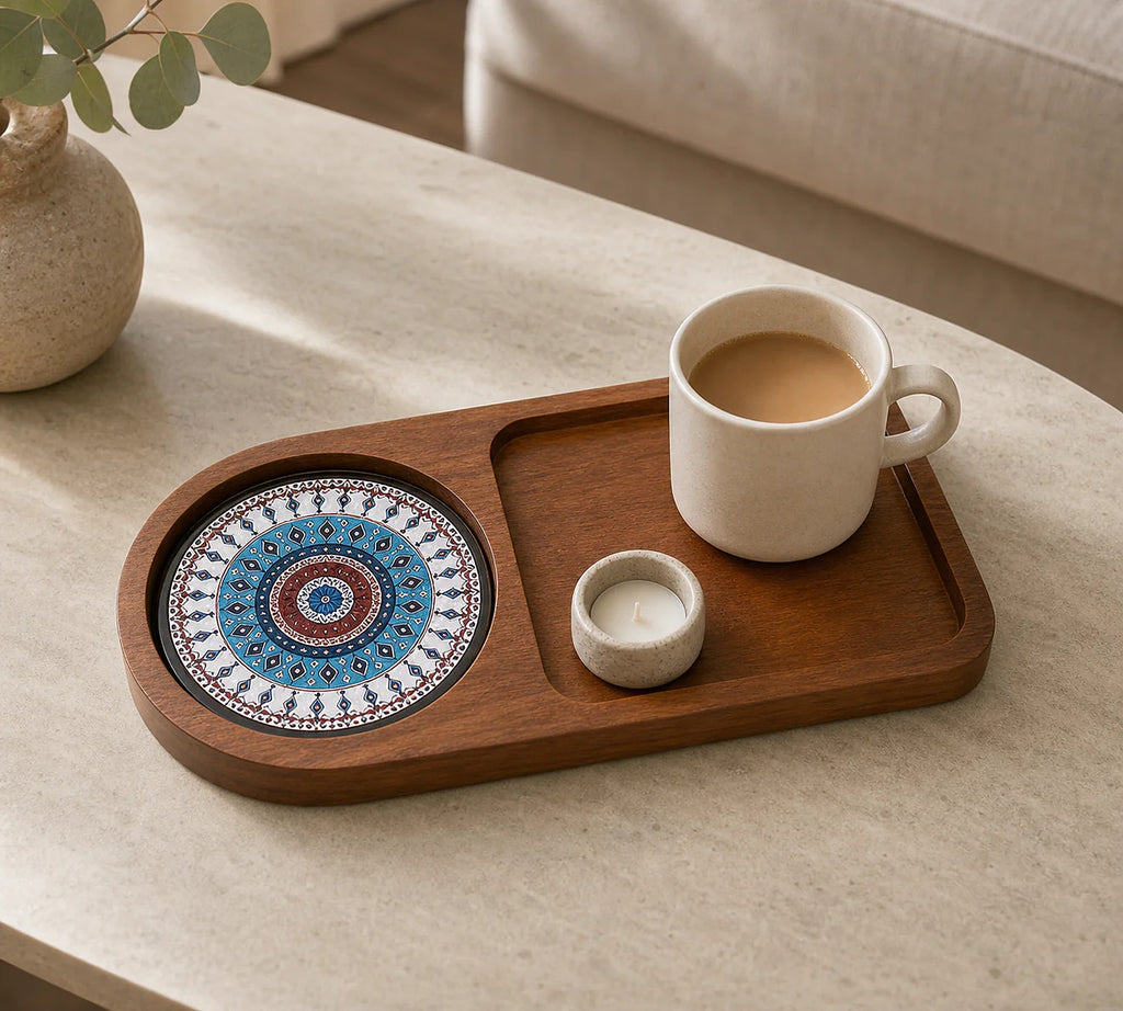 Cozy Haven Wood Tea and Coffee Serving Tray lifestyle image 3