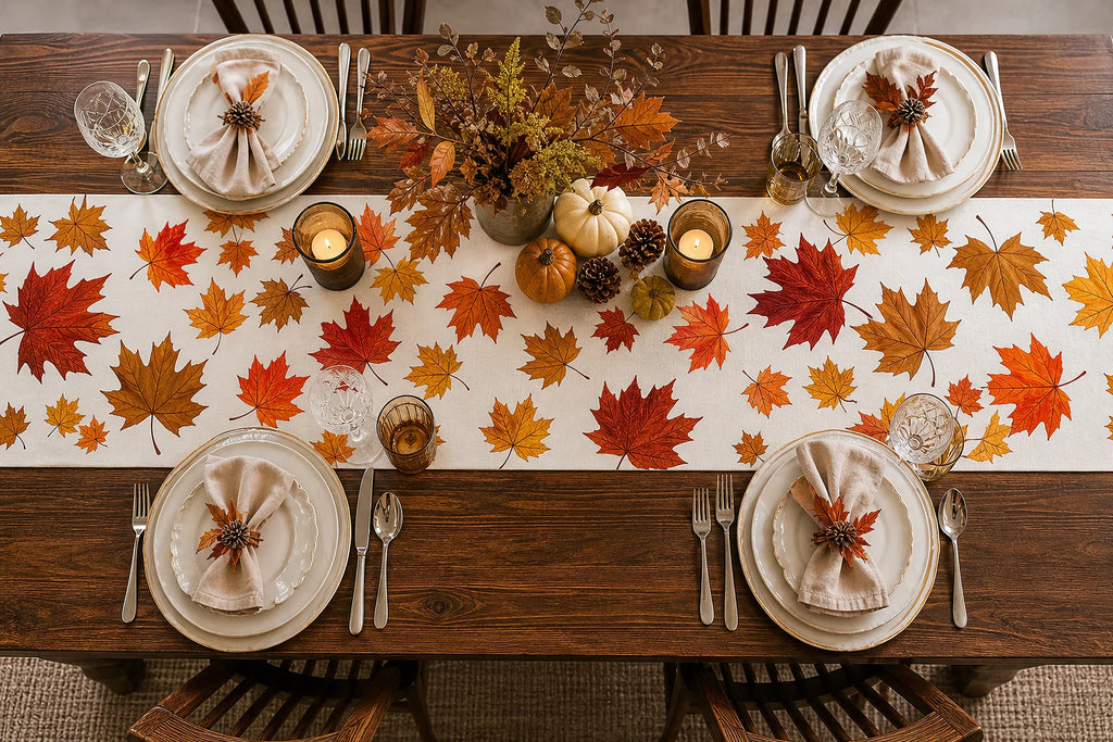 Cozy Haven Autumn Maple Leaves Table Runner lifestyle image 4