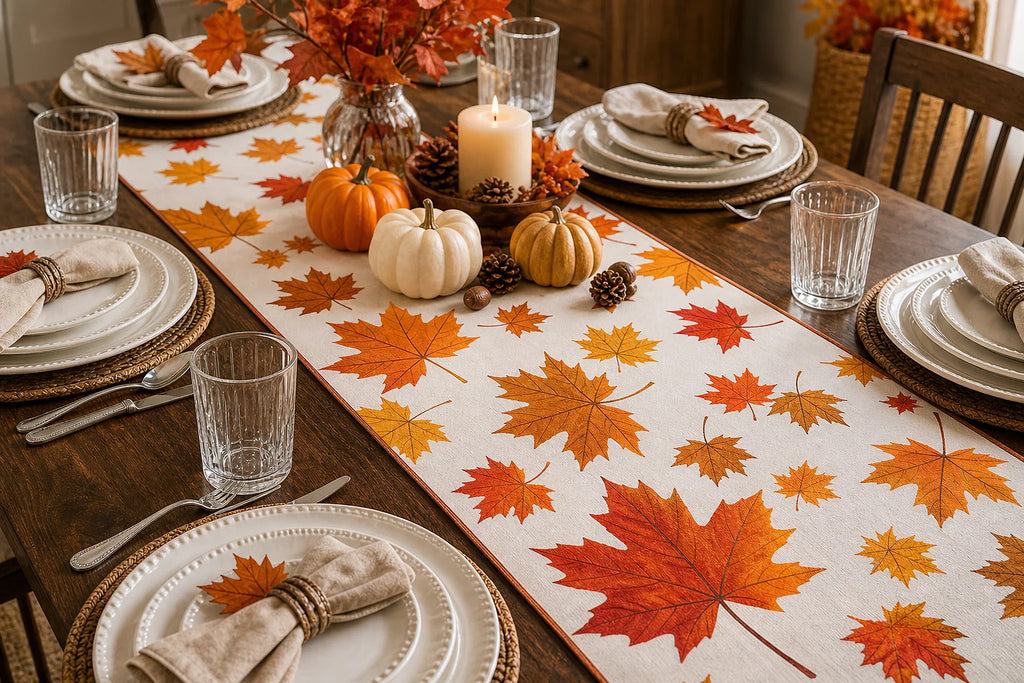 Cozy Haven Autumn Maple Leaves Table Runner lifestyle image 5