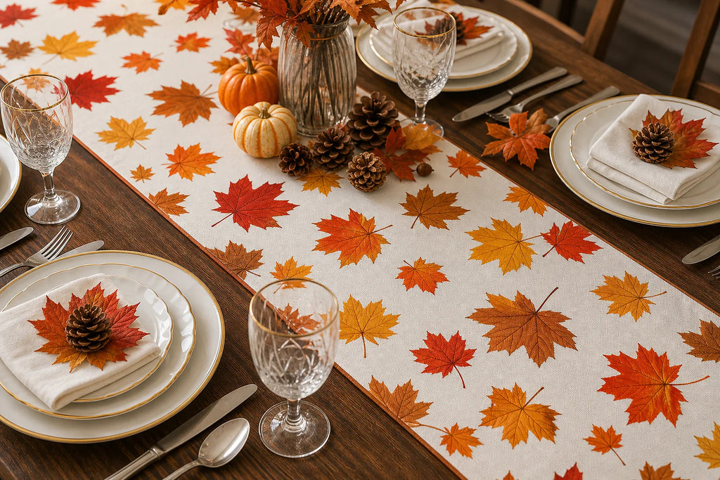 Cozy Haven Autumn Maple Leaves Table Runner lifestyle image 6