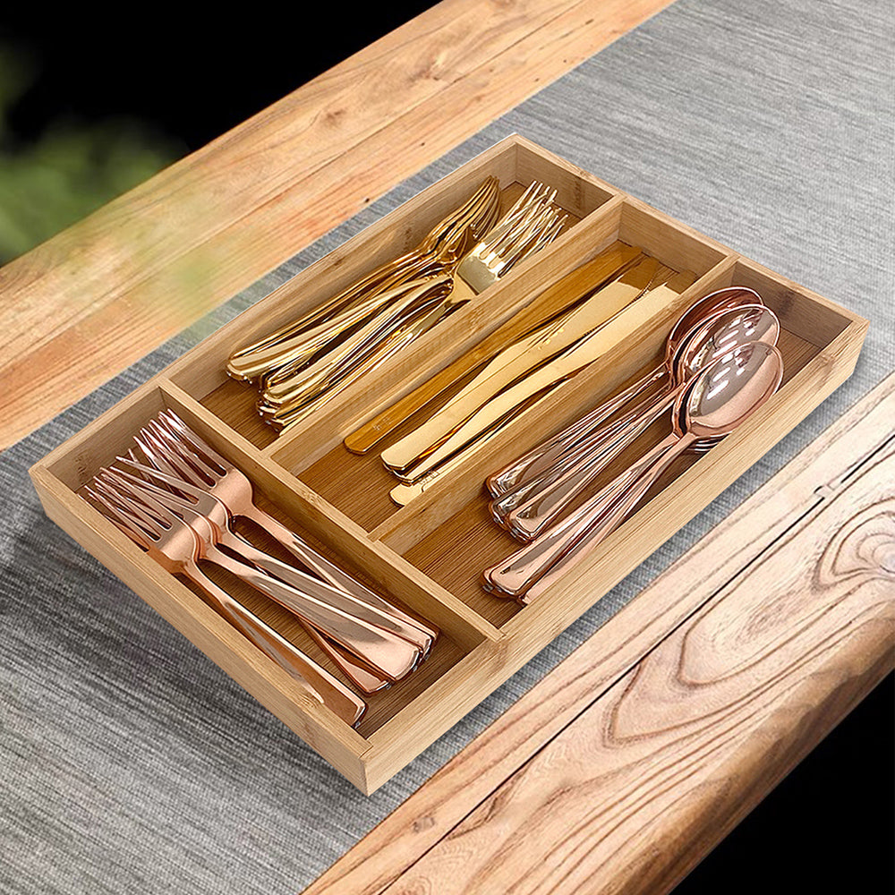 Kitchen Drawer Organizer — Bamboo Cutlery — supplier product photo