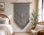 Cozy Haven Boho Macrame Wall Hanging styled wall decor view 1