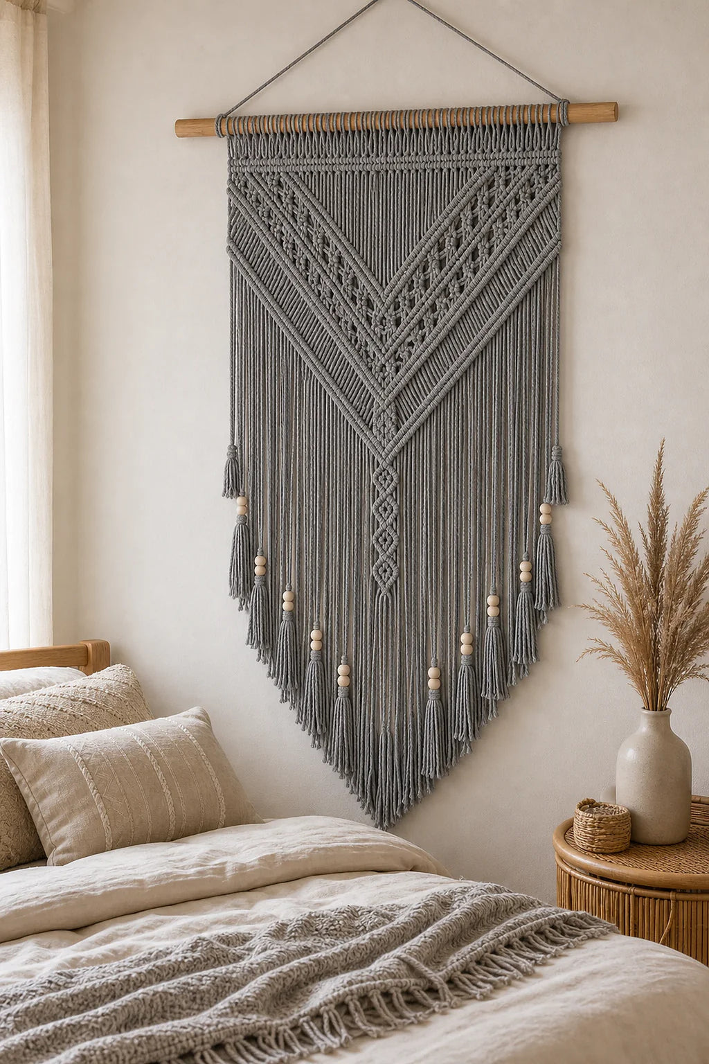 Cozy Haven Boho Macrame Wall Hanging styled wall decor view 3
