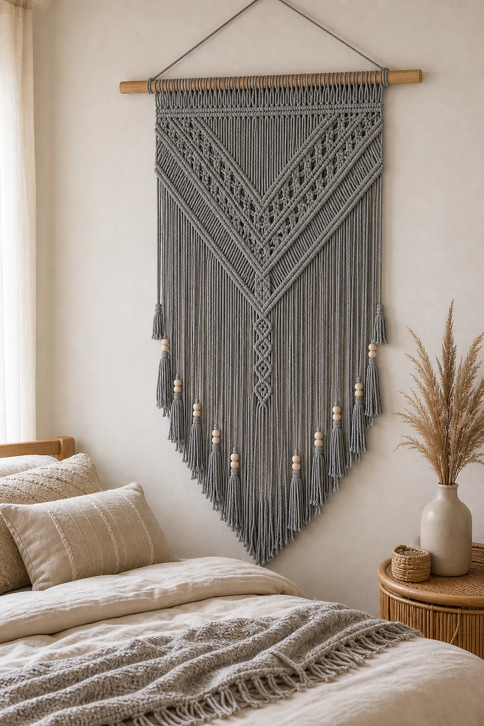 Cozy Haven Boho Macrame Wall Hanging styled wall decor view 3