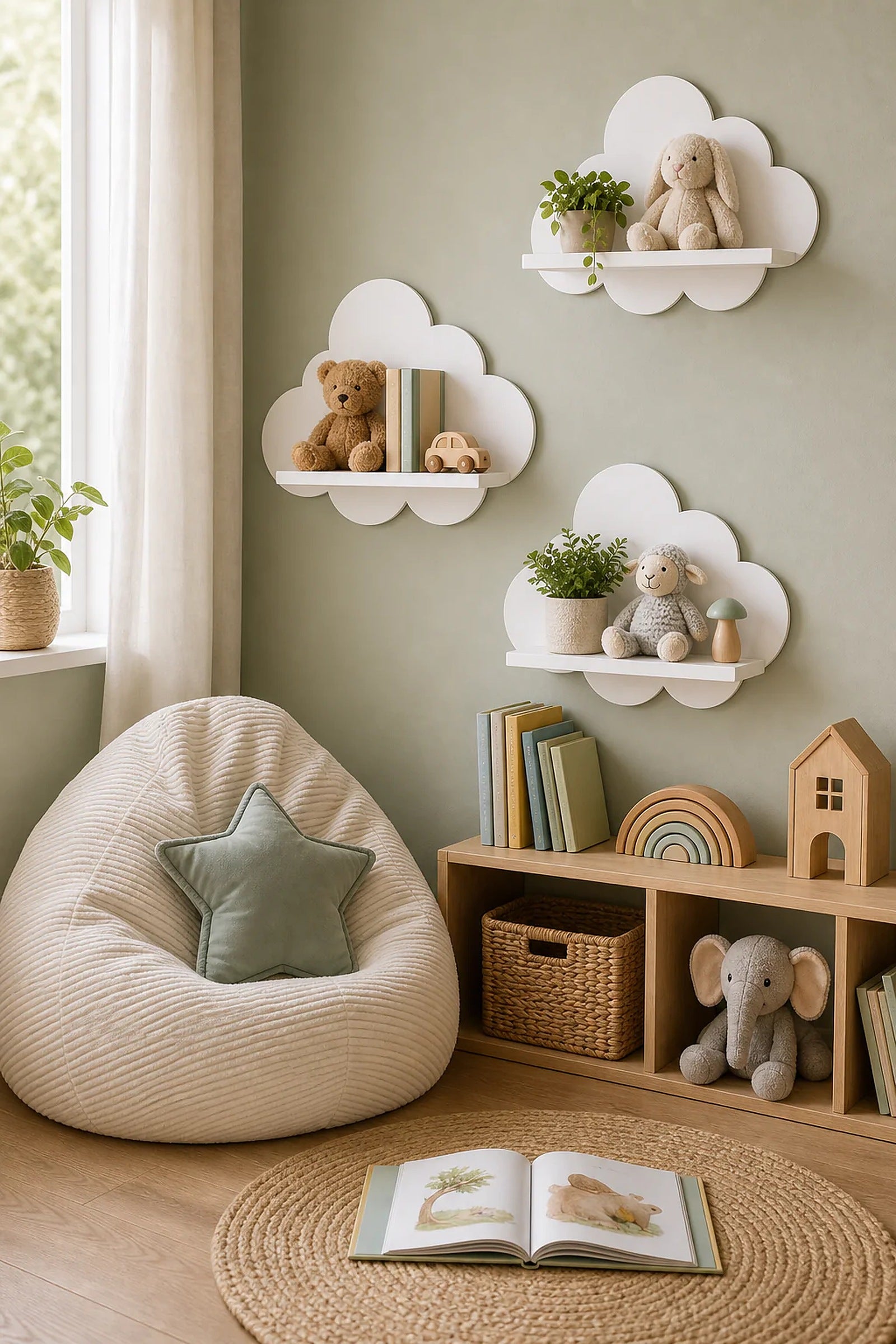 Cozy Haven Cloud Floating Wall Shelf Set - 3 Piece lifestyle image 1 for Cloud Floating Wall Shelf Set - 3 Piece